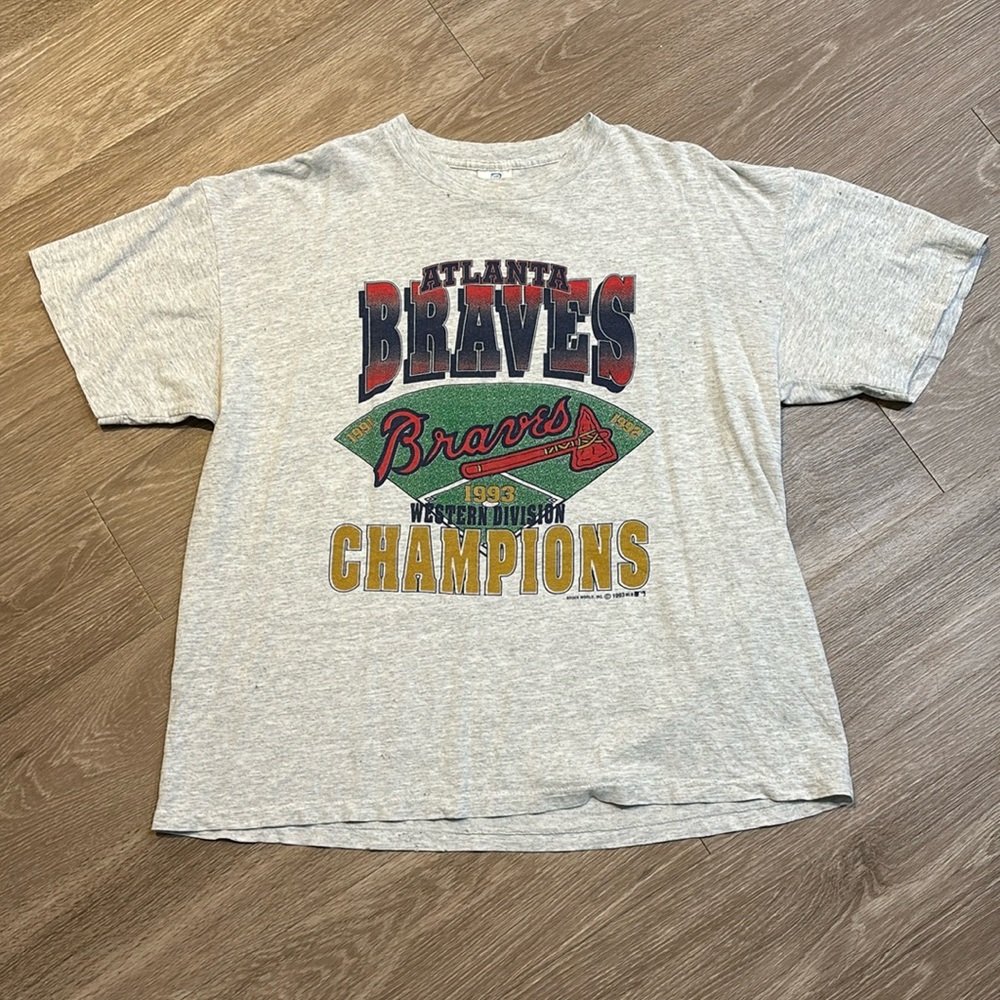 RARE VINTAGE 1993 Atlanta Braves Western Division Champions shirt XL men’s.